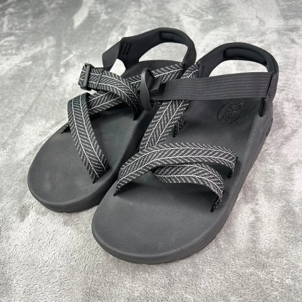 Chaco Cushz Sandals Men's‎ 10 Frond Black Extra Cushioned Casual Adjustable